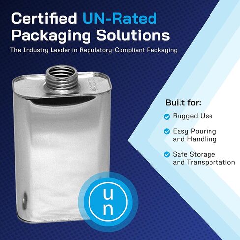 Air Sea Containers | 1 L F-Style Metal Can | F-Style Reusable Metal Can | Tin Plated Steel Can | Screw Cap Included (Empty Can) Can With Delta Opening | Case of 24 in Kuwait