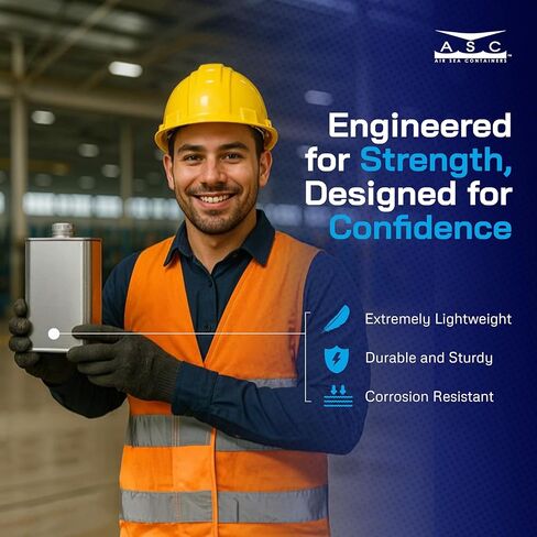 Air Sea Containers | 1 L F-Style Metal Can | F-Style Reusable Metal Can | Tin Plated Steel Can | Screw Cap Included (Empty Can) Can With Delta Opening | Case of 24 in Kuwait