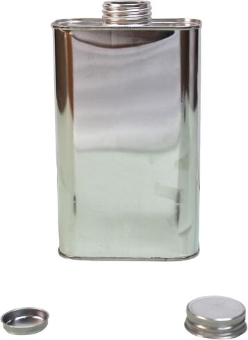 Air Sea Containers | 1 L F-Style Metal Can | F-Style Reusable Metal Can | Tin Plated Steel Can | Screw Cap Included (Empty Can) Can With Delta Opening | Case of 24 in Kuwait