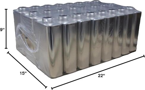 Air Sea Containers | 1 L F-Style Metal Can | F-Style Reusable Metal Can | Tin Plated Steel Can | Screw Cap Included (Empty Can) Can With Delta Opening | Case of 24 in Kuwait