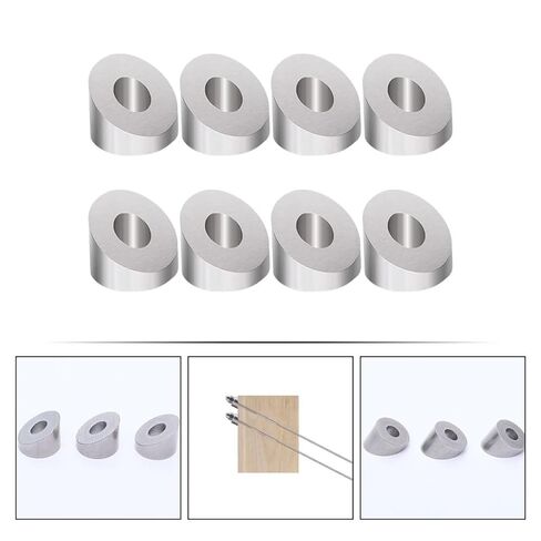 8Pcs Stainless Steel Beveled Washers 1/4 Inch Angle Cable Railing Bracket Kit Protective Sleeves for Stair Railing Hardware Installation in Kuwait