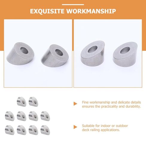 10Pcs 1/4 Inch Stainless Steel Angle Beveled Washers 30 Degree Double-Sided Metal Washers for Cable Railing Kit and Stair Railing Hardware in Saudi Arabia