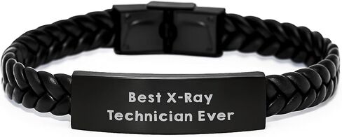 Funny Best X-Ray Technician Ever Interlaced Leather Bracelet Gifts from Friends to X-Ray Technician Birthday Unique Gifts in Saudi Arabia