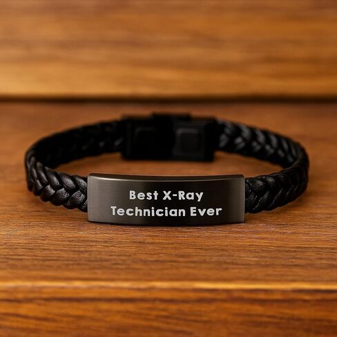 Funny Best X-Ray Technician Ever Interlaced Leather Bracelet Gifts from Friends to X-Ray Technician Birthday Unique Gifts in Saudi Arabia