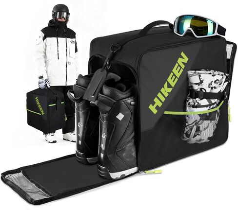 Hikeen Ski Boot Bag, 40L Breathable Padded Snowboard Boot Bag with Helmet Compartment,Durable Travel Handbag for Helmet, Goggles,Gloves & Accessories in Saudi Arabia