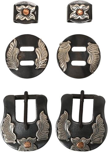 HILASON Western German Silver Hand Engraved Horse Headstall & Breast Collar Buckle Concho Set in Saudi Arabia