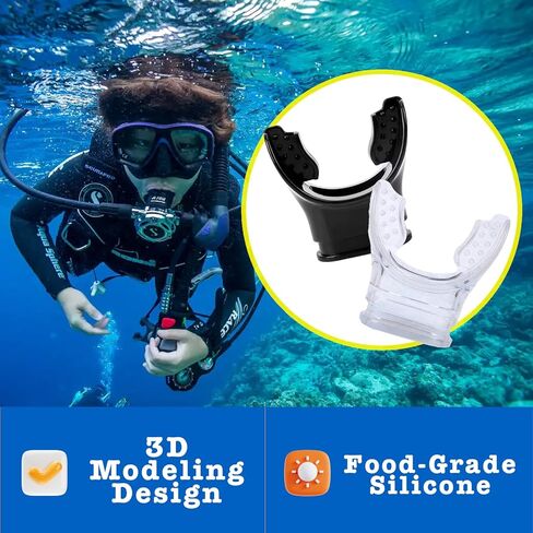 PWind Silicone Snorkel Mouthpiece Soft Comfortable Spare Replacement Scuba Diving Mouthpiece for Regulators with Regulator Tie Fits Most Standard Regulators in Saudi Arabia
