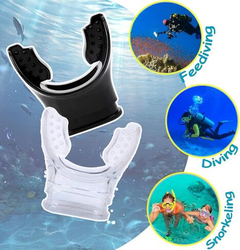 PWind Silicone Snorkel Mouthpiece Soft Comfortable Spare Replacement Scuba Diving Mouthpiece for Regulators with Regulator Tie Fits Most Standard Regulators in Saudi Arabia
