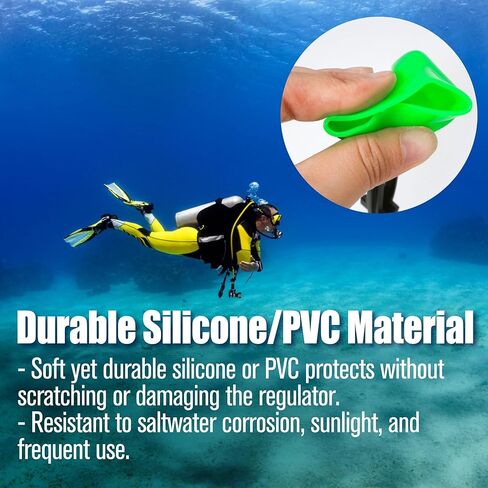 Scuba Regulator Mouthpiece Cover with Clip for Diving & Snorkeling, Protect Against Dirt Sand Debris, Easy to Attach Remove, Ideal Dive Gear Accessory PVC Octopus Holder Retainer Dust Protector Cap in Kuwait