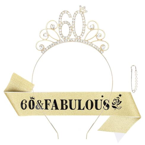 Casoty Rose Gold 30th Birthday Sash and Tiara for Women, 30 Fabulous Sash and Crown Set, 30th Birthday Decorations Party Supplies for Women Gifts for Her in Kuwait