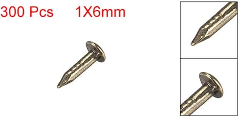 Stainless Steel Hardware Nails, 300pcs 1X6mm, Used for DIY Decoration Home Accessories Bronze Color high Quality Carbon Steel in Saudi Arabia