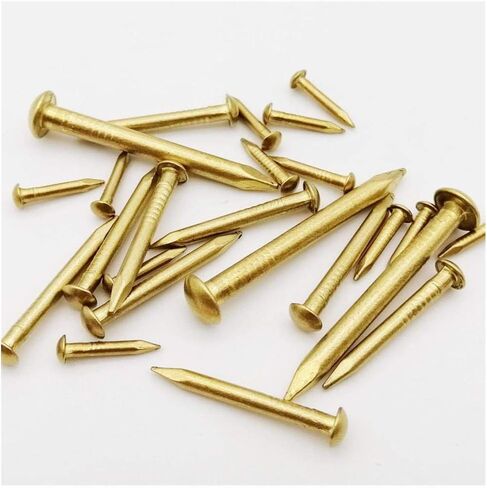 Hardware Nails,concrete nail, Pure Copper Round Head Nails, 10 / 100pcs Golden, 1.2/1.5/2/2.8mm, Small Mini, Length=8-50mm-50pcs 2x20mm(100pcs 1.2x12mm) in Saudi Arabia