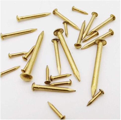 Hardware Nails,concrete nail, Pure Copper Round Head Nails, 10 / 100pcs Golden, 1.2/1.5/2/2.8mm, Small Mini, Length=8-50mm-50pcs 2x20mm(100pcs 1.2x12mm) in Saudi Arabia