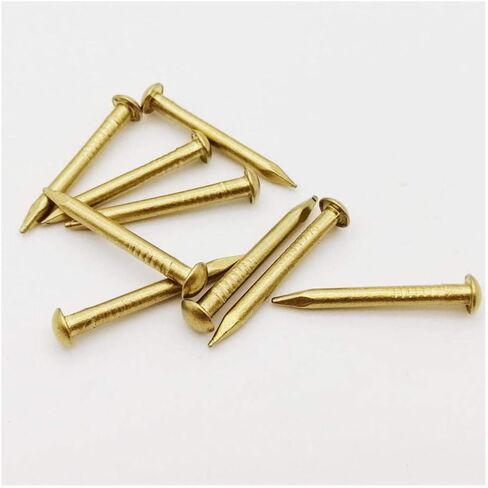 Hardware Nails,concrete nail, Pure Copper Round Head Nails, 10 / 100pcs Golden, 1.2/1.5/2/2.8mm, Small Mini, Length=8-50mm-50pcs 2x20mm(100pcs 1.2x12mm) in Saudi Arabia
