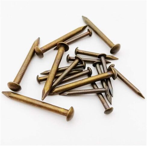 Stainless Steel Hardware Nails, 10/100pcs Bronze Pure Copper Small Mini Round Head Nails, Diameter 1.2-2.8mm, Length 8-50mm, Used for Furniture Hinge drum-50pcs 2x20mm(50pcs 2x15mm) in Saudi Arabia