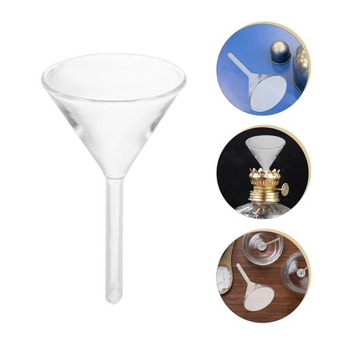 4 قطع من أقماع الزيت الزجاجية مقاس 60 مم لملء وقود الفانوس، وأقماع تعبئة المختبرات مع ساق واسعة الفم لنقل الزيت وترشيحه بدقة in Kuwait