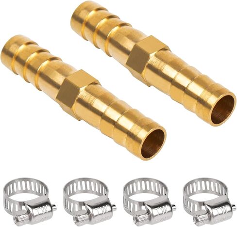 تركيب بارب 5/16 بوصة، أداة ربط اتحاد بارب للخرطوم النحاسي، طقم إصلاح خرطوم عالي التحمل لأنظمة خطوط الهواء والماء والوقود، يتضمن 4 مشابك من الفولاذ المقاوم للصدأ، مقاومة للتسرب، عبوتان in Kuwait