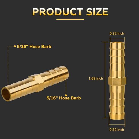 تركيب بارب 5/16 بوصة، أداة ربط اتحاد بارب للخرطوم النحاسي، طقم إصلاح خرطوم عالي التحمل لأنظمة خطوط الهواء والماء والوقود، يتضمن 4 مشابك من الفولاذ المقاوم للصدأ، مقاومة للتسرب، عبوتان in Kuwait