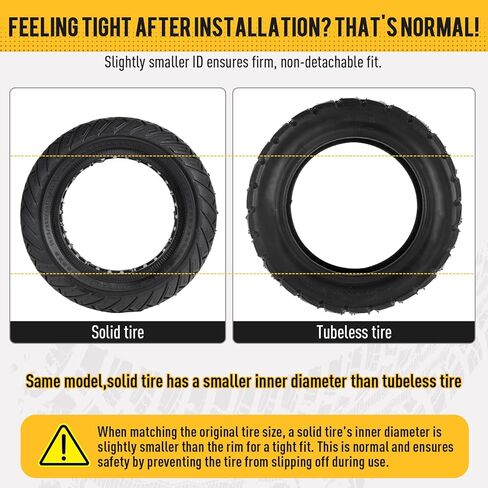 10x3.0 Off-Road Tire, 255x80(80/65-6) Scooter Tubeless Solid Tire Compatible with 10 Inch Electric Scooter Tire Front or Rear in Kuwait