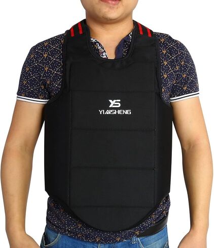 Kick Boxing Karate Chest Protector Guard Vest,Children Adults Karate Sports Wear Chest Shoulder Protector Protection Vest Black Waistcoat Chest Protector Chest Protector in Saudi Arabia