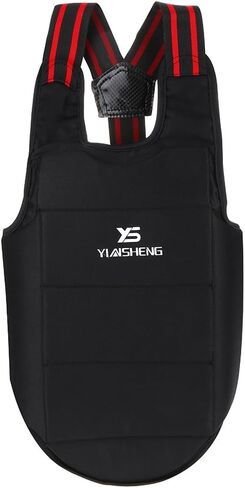 Kick Boxing Karate Chest Protector Guard Vest,Children Adults Karate Sports Wear Chest Shoulder Protector Protection Vest Black Waistcoat Chest Protector Chest Protector in Saudi Arabia