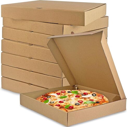 KEEPARTY 8PCS 16x16×2 Inch Pizza Boxes Kraft Corrugated Pizza Boxes Disposable Personal Storage Box for Parties Weddings Takeout and Celebrations in Saudi Arabia
