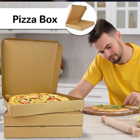KEEPARTY 8PCS 16x16×2 Inch Pizza Boxes Kraft Corrugated Pizza Boxes Disposable Personal Storage Box for Parties Weddings Takeout and Celebrations in Saudi Arabia