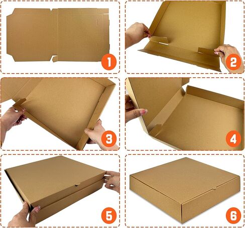 KEEPARTY 8PCS 16x16×2 Inch Pizza Boxes Kraft Corrugated Pizza Boxes Disposable Personal Storage Box for Parties Weddings Takeout and Celebrations in Saudi Arabia