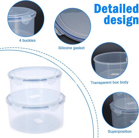 2Pack Dough Proofing Box,4.5/3 Qt Stackable Sourdough Pizza Proofing Container with Airtight Lid,Large Capacity Bread Proofing,Round Dough Proofing Bucket for Family Size Dough Box(Clear) in Saudi Arabia