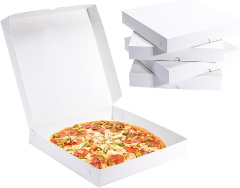 Thin White Pizza Box-7x7x1.6 Inch 20 Pack Disposable Small Pizza Boxes,White Pizza Boxes for Cookie,Mini Pies, Party Favors and Crafts in Kuwait