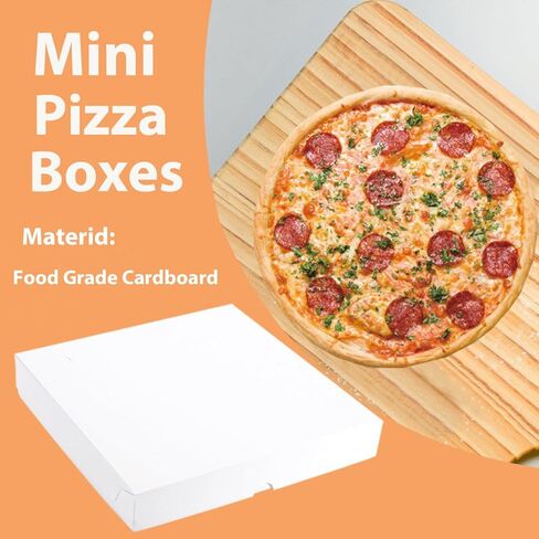 Thin White Pizza Box-7x7x1.6 Inch 20 Pack Disposable Small Pizza Boxes,White Pizza Boxes for Cookie,Mini Pies, Party Favors and Crafts in Kuwait