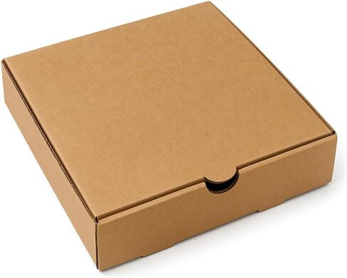 12 x 12 x 2 Inches Kraft Brown Pizza Boxes - 50 Pack | Heavy-Duty E-Flute Corrugated White Cardboard Pizza Boxes | Easy to Assemble, Customizable Ideal for Takeout Pizza Delivery in Kuwait