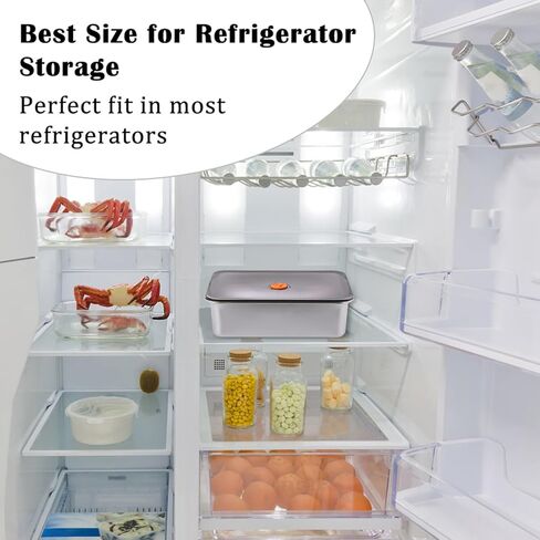 صندوق مقاومة عجين البيتزا من بي إس تي كيه، حاوية صندوق تخزين طعام مستطيلة من الفولاذ المقاوم للصدأ مع غطاء مانع للتسرب ومحكم الغلق، حاوية عجين بيتزا منزلية بسعة كبيرة 11.8 × 8.3 بوصة in Kuwait