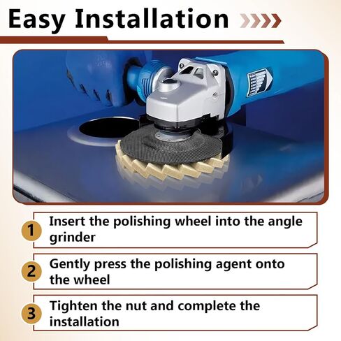 12PCS Angle Grinder Buffing Wheel Stainless Steel Polishing Set (9 Wool Felt Flap Polishing Disc & 3 Pcs Polishing Compound), 4 1/2 x 7/8 Inch Felt Flap Disc for Angle Grinder, Multi Sided Polishing in Saudi Arabia