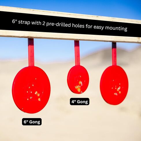 DA Targets 4-6" Round Hanging Shooting Target, Color Changing, Self-Healing, Ricochet Free, Reusable, Weatherproof, 100% Made in USA in Saudi Arabia