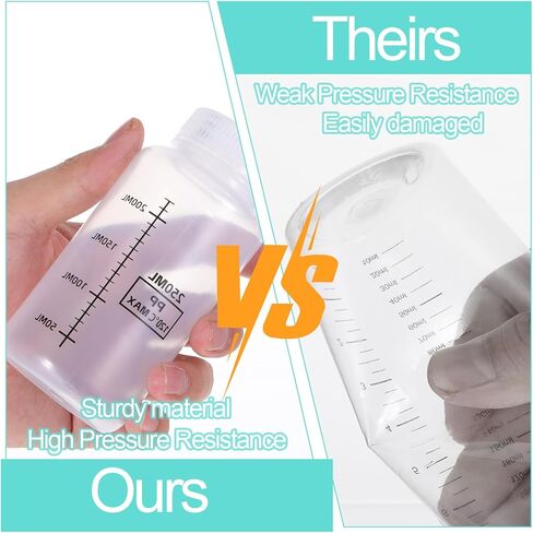 3 Pcs 8oz Wide Mouth Plastic Bottles with Airtight Lids, Reusable Transparent Sample Containers with Graduated Food Grade Leak Proof PP Containers Jars for Water Sample Lab Reagent Liquid Storage in Saudi Arabia