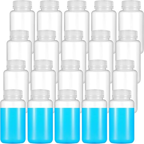 Tobeelec 20 Pcs 4 OZ 125ml Polypropylene Reagent Bottle Plastic Sample Bottles with Screw Caps Translucent PP Sample Containers with Lid for Liquids, Laboratory, Storage at Home (Clear) in Saudi Arabia