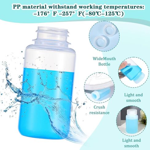Tobeelec 20 Pcs 4 OZ 125ml Polypropylene Reagent Bottle Plastic Sample Bottles with Screw Caps Translucent PP Sample Containers with Lid for Liquids, Laboratory, Storage at Home (Clear) in Saudi Arabia