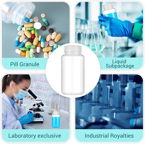 Tobeelec 20 Pcs 4 OZ 125ml Polypropylene Reagent Bottle Plastic Sample Bottles with Screw Caps Translucent PP Sample Containers with Lid for Liquids, Laboratory, Storage at Home (Clear) in Saudi Arabia