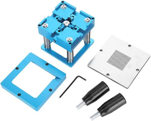 Reballing Station Aluminum Alloy Universal Ball Rework Table Tin Planting Blue with Handle for Mobile Phone Chip Repair and Soldering Industrial Accessory in Saudi Arabia