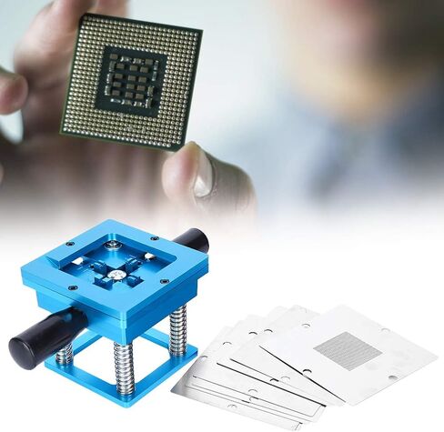 Reballing Station Aluminum Alloy Universal Ball Rework Table Tin Planting Blue with Handle for Mobile Phone Chip Repair and Soldering Industrial Accessory in Saudi Arabia