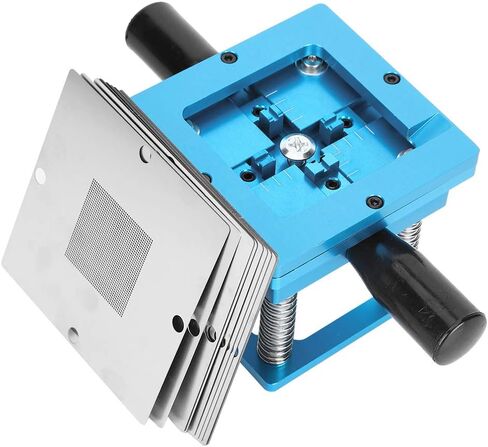 Reballing Station Aluminum Alloy Universal Ball Rework Table Tin Planting Blue with Handle for Mobile Phone Chip Repair and Soldering Industrial Accessory in Saudi Arabia