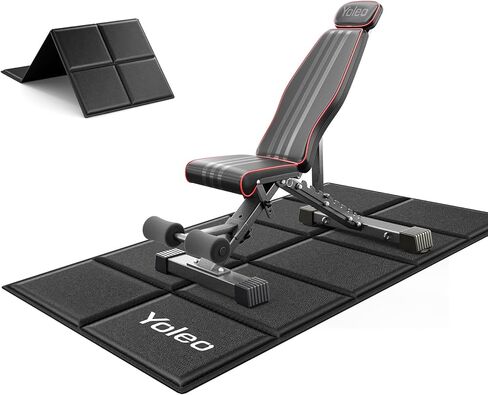 Yoleo Adjustable Weight Bench for Full Body Workout; Foldable Bench Press Bench of Home Gym Strength Training; Incline Decline Flat Utility Workout Bench with Quick Folding& Fast Adjustment (Black) in Kuwait