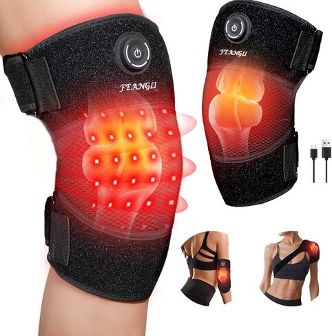 Red-Light-Therapy, Infrared Light Knee Brace Wireless Rechargeable for Knee Shoulder Pain Relief, 660nm & 850nm Infrared Therapy Heated Device for Knee/Shoulder/Joint/Elbow, Gifts for Women Men in Kuwait