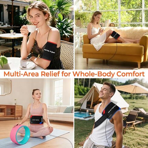 العلاج بالضوء الأحمر للجسم - 90 مصباح LED الطول الموجي الثلاثي (660/850/460 نانومتر)، 13 بوصة × 7.3 بوصة وسادة علاج بالأشعة تحت الحمراء يمكن ارتداؤها لتخفيف الألم واستعادة العضلات والعناية بالبشرة - 27 خيارًا قابلاً للتخصيص in Kuwait