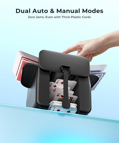 Automatic Card Shuffler - 4-6 Deck USB-C Rechargeable Electric Shuffling Machine with Dual Auto & Manual Modes, Ultra-Quiet & Fast Shuffle for UNO, Poker, Phase 10 & Multi-Size Cards in Saudi Arabia