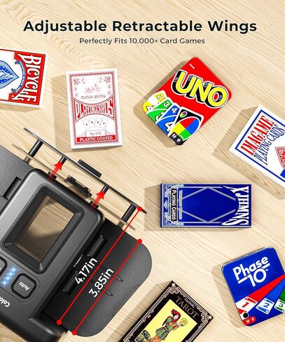 Automatic Card Shuffler - 4-6 Deck USB-C Rechargeable Electric Shuffling Machine with Dual Auto & Manual Modes, Ultra-Quiet & Fast Shuffle for UNO, Poker, Phase 10 & Multi-Size Cards in Saudi Arabia
