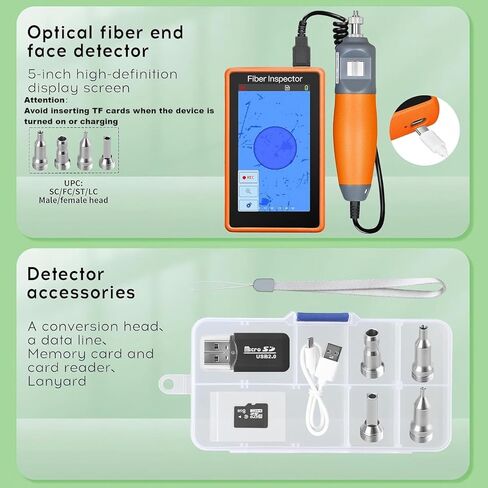 مجموعة تنظيف الألياف 14 في 1، مسبار فيديو مفتش الألياف الضوئية، مجهر ألياف 400x لواجهة SCUPC FCUPC STUPC LCUPC، قلم تنظيف الألياف البصرية MPO/SC/LC، صندوق/صندوق ورق خالٍ من الغبار، مجموعة أدوات FTTH in Kuwait