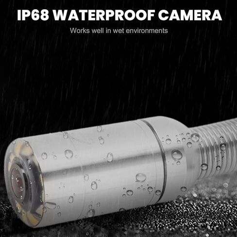 رأس كاميرا فحص المجاري 23 مم، IP68 15 مم قطر الخيط أنبوب تصريف المنظار ملحقات الكاميرا مع 12 مصباح LED قابل للتعديل لخطوط الأنابيب أكبر من 25 مم in Kuwait