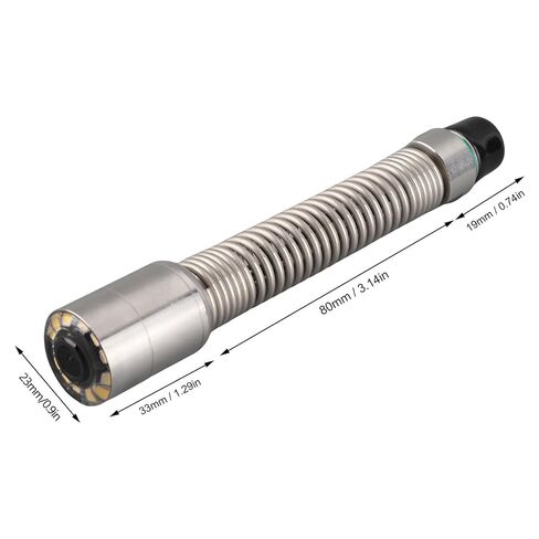 رأس كاميرا فحص المجاري 23 مم، IP68 15 مم قطر الخيط أنبوب تصريف المنظار ملحقات الكاميرا مع 12 مصباح LED قابل للتعديل لخطوط الأنابيب أكبر من 25 مم in Kuwait